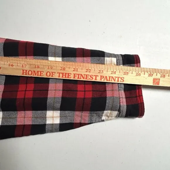 LL Bean Fleece Lined Flannel Shirt Jacket Mens XXL Tall Red Plaid Sherpa - Picture 5 of 6
